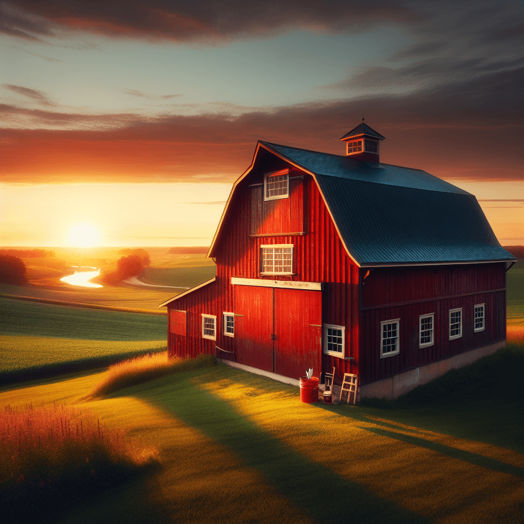 Why are traditional farm barns almost always painted a specific shade of dark red?
