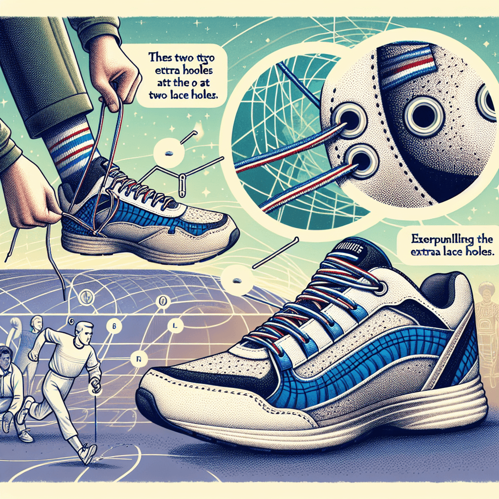 Why do many athletic sneakers have two extra lace holes at the very top that often go unused?