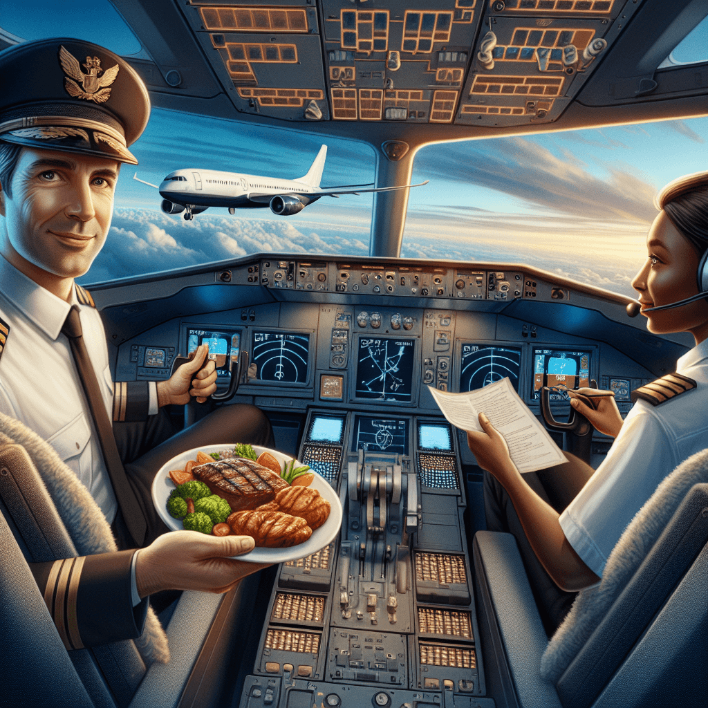 Why are commercial pilots and their co-pilots often required to eat completely different meals during a flight?