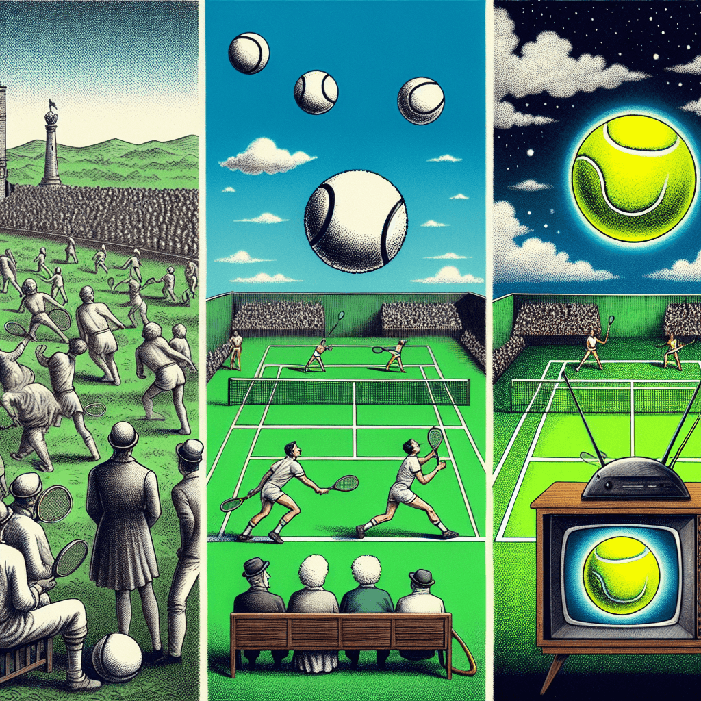 Why did tennis balls transition from white to neon yellow after the arrival of color television?