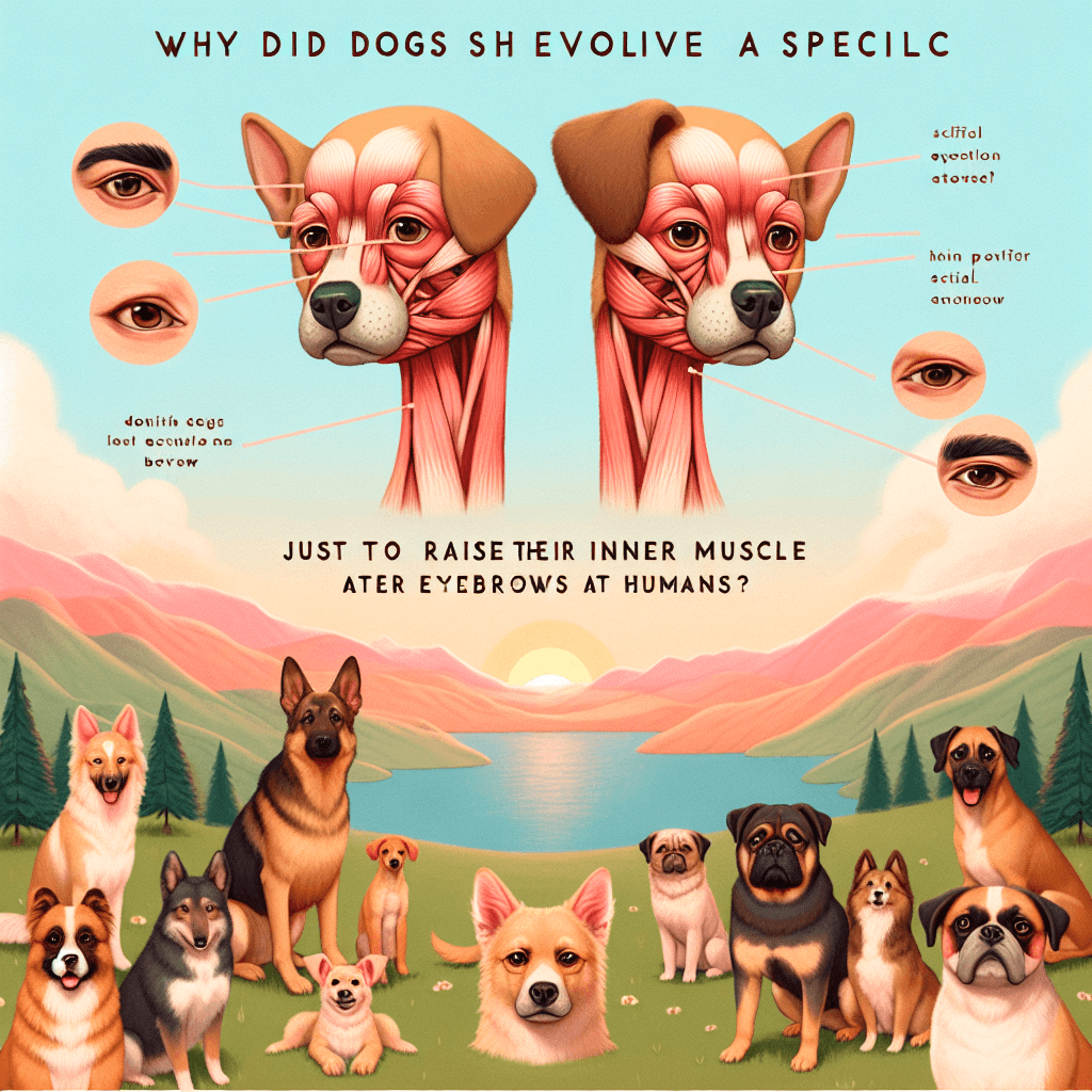 Why did dogs evolve a specific facial muscle just to raise their inner eyebrows at humans?