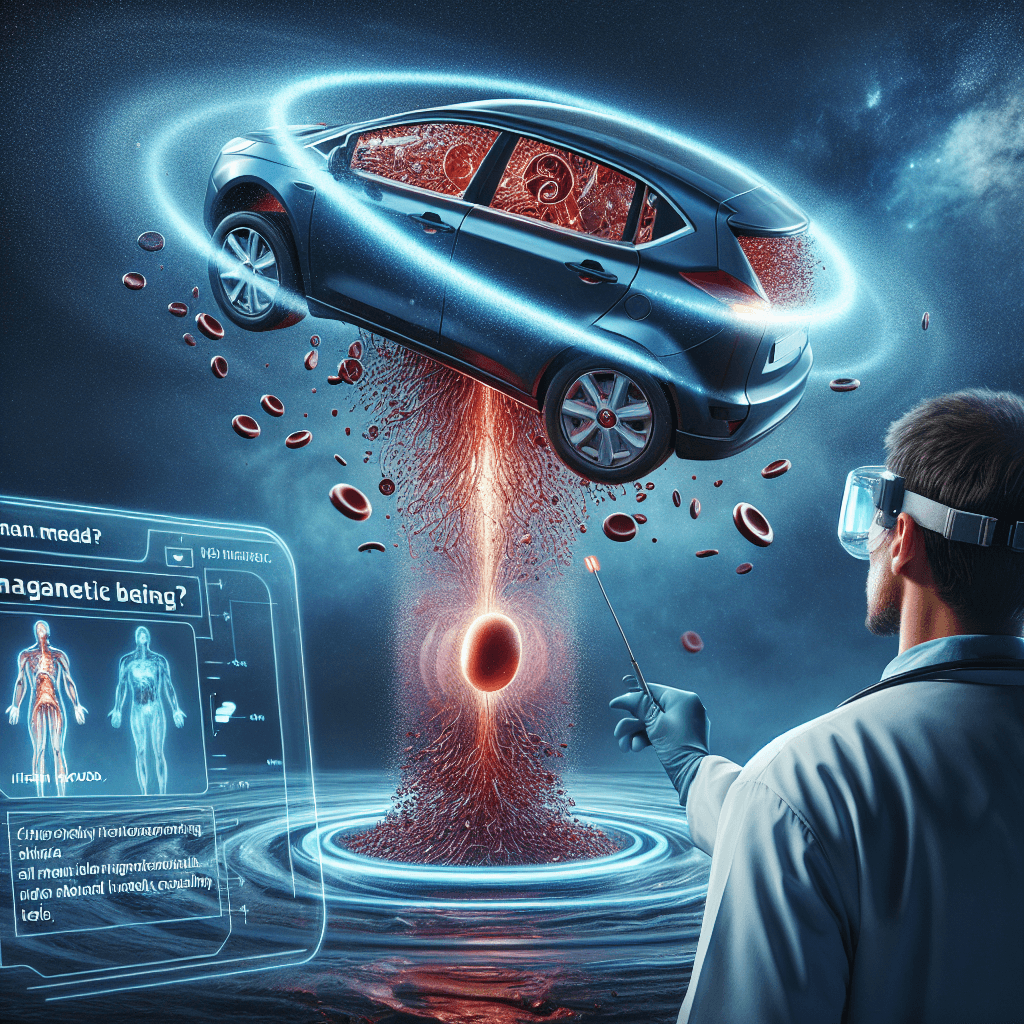 Could a magnetic field strong enough to lift a car rip the iron out of human blood?