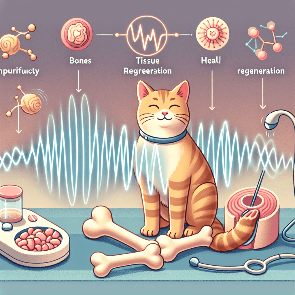 Why do cats purr at a specific frequency that can help heal human bones and promote tissue regeneration?